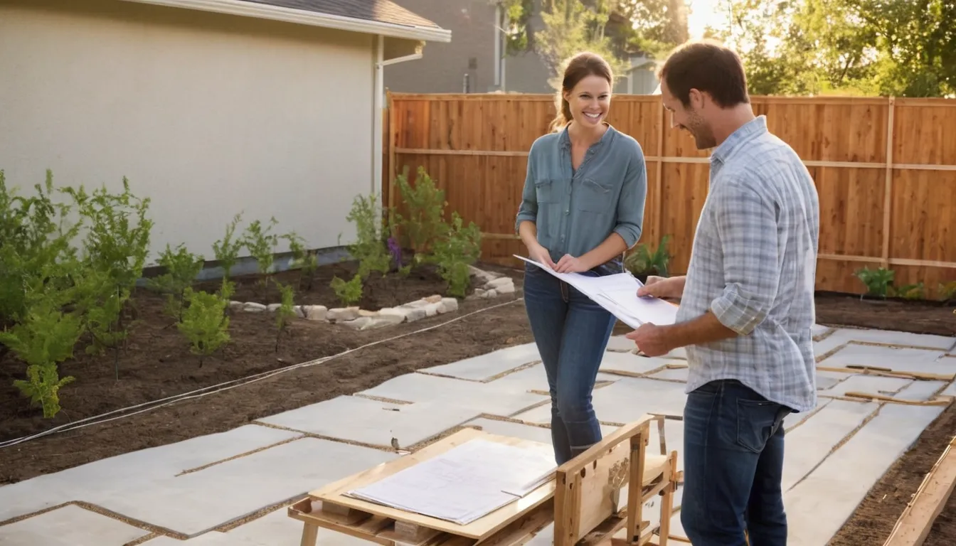 A homeowner reviewing a written concrete estimate with a provider in the West Sacramento area